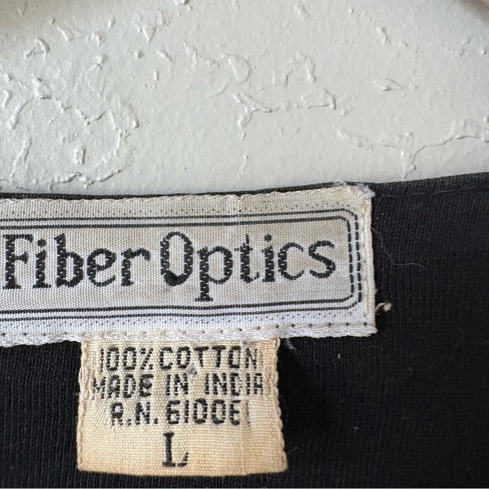 Vintage Fiber Optics Beaded Wooden Button Vest | 90s Boho Festival | L - Picture 5 of 12